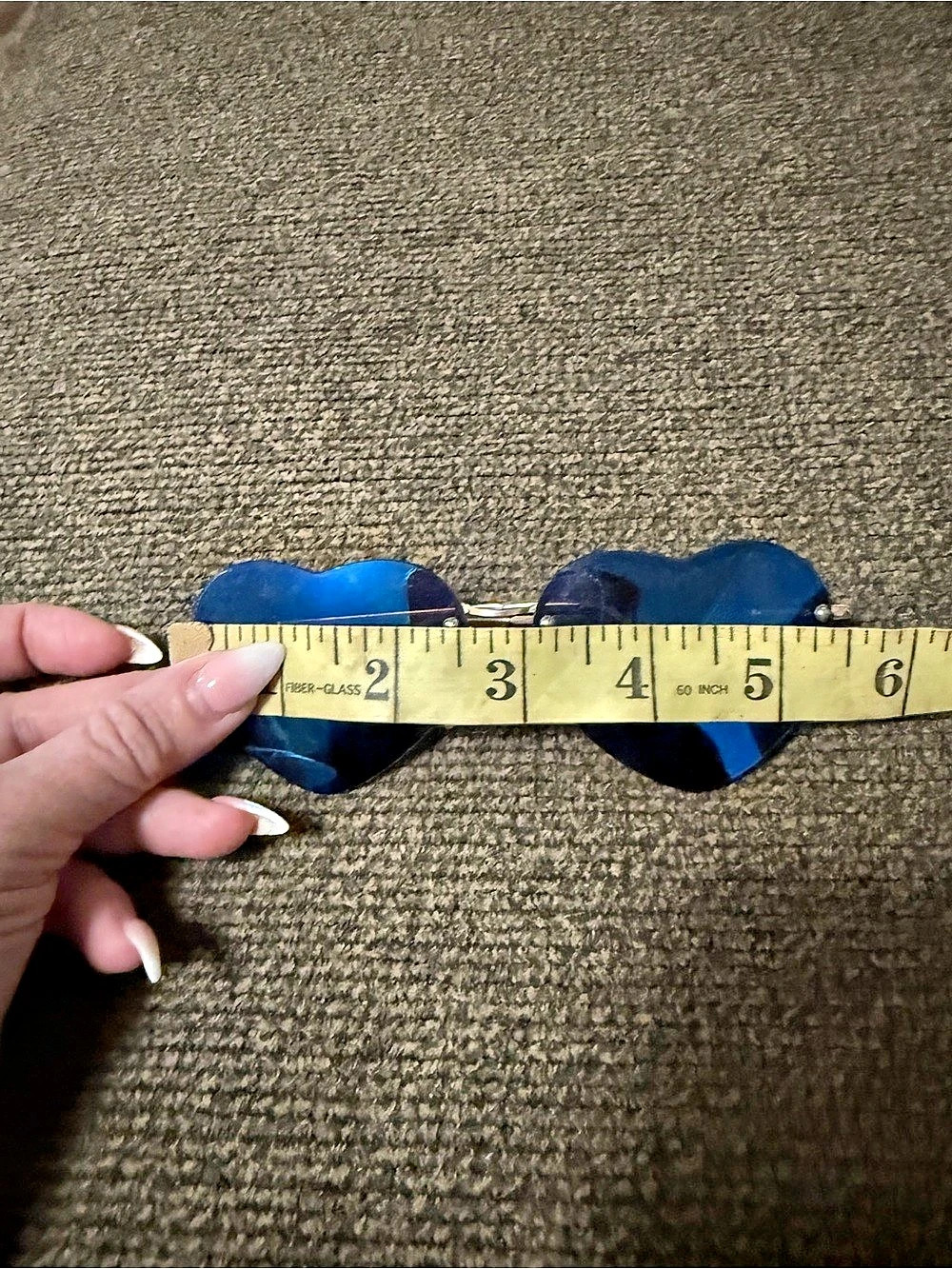 Heart-Shaped Blue Sunglasses - Picture 3 of 3